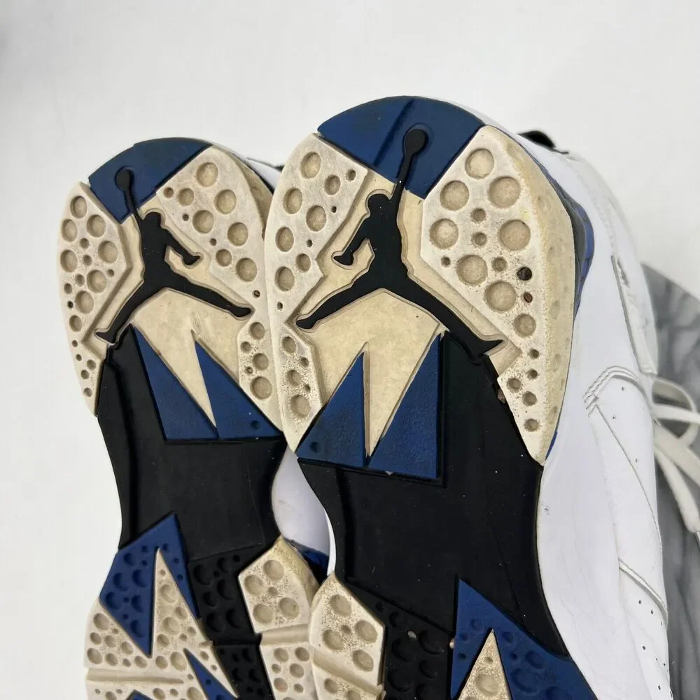 Air Jordan 7 Retro Mens 13 White Varsity Royal Orlando Magic Shoes 304775-161